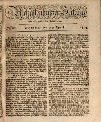 Aschaffenburger Zeitung Dienstag 29. April 1823
