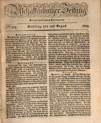 Aschaffenburger Zeitung Montag 25. August 1823