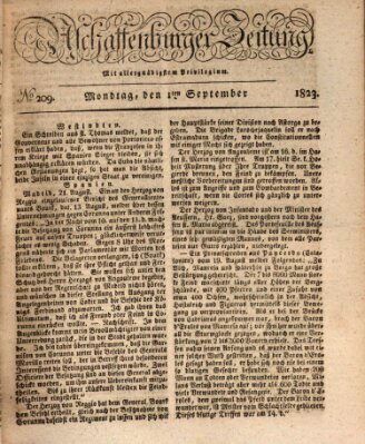 Aschaffenburger Zeitung Montag 1. September 1823