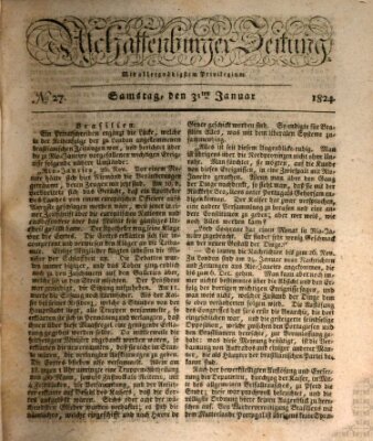 Aschaffenburger Zeitung Samstag 31. Januar 1824