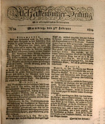 Aschaffenburger Zeitung Montag 9. Februar 1824