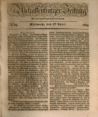 Aschaffenburger Zeitung Mittwoch 7. April 1824
