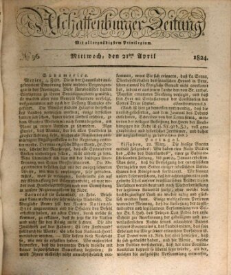 Aschaffenburger Zeitung Mittwoch 21. April 1824