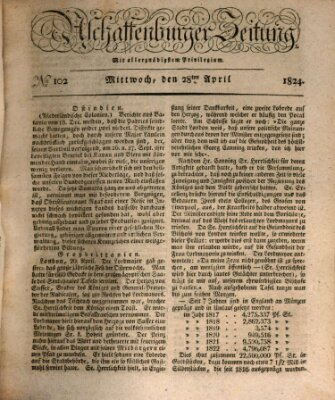 Aschaffenburger Zeitung Mittwoch 28. April 1824