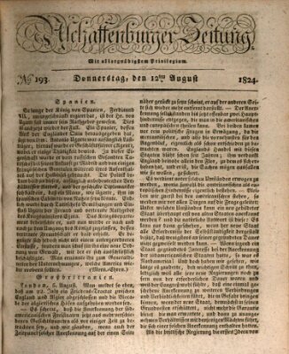 Aschaffenburger Zeitung Donnerstag 12. August 1824