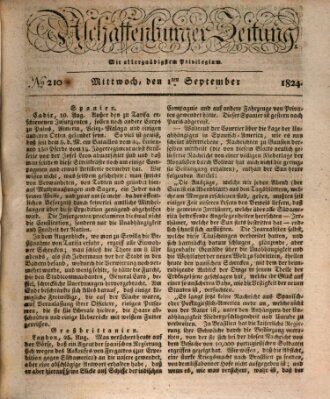 Aschaffenburger Zeitung Mittwoch 1. September 1824