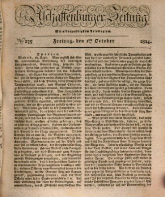 Aschaffenburger Zeitung Freitag 1. Oktober 1824