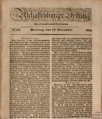 Aschaffenburger Zeitung Montag 8. November 1824