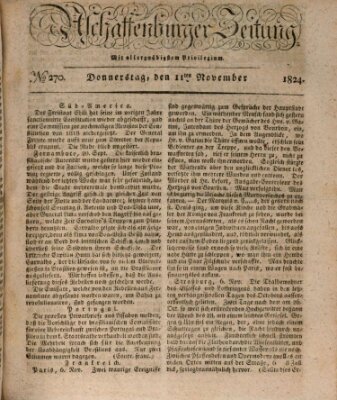 Aschaffenburger Zeitung Donnerstag 11. November 1824