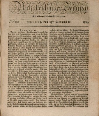 Aschaffenburger Zeitung Dienstag 23. November 1824