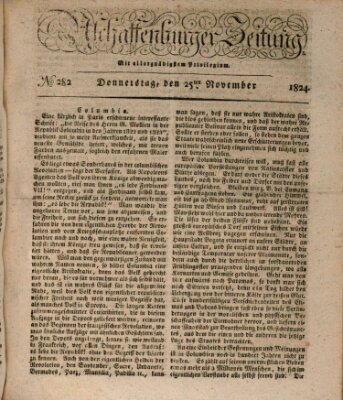 Aschaffenburger Zeitung Donnerstag 25. November 1824