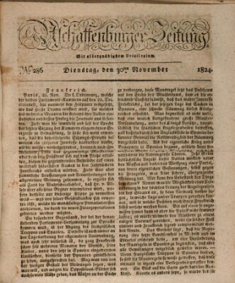 Aschaffenburger Zeitung Dienstag 30. November 1824