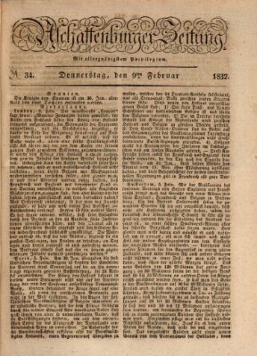 Aschaffenburger Zeitung Donnerstag 9. Februar 1832