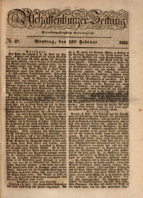 Aschaffenburger Zeitung Montag 13. Februar 1832