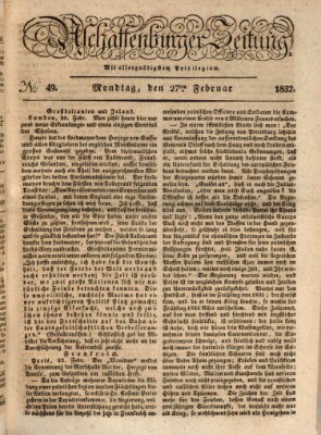 Aschaffenburger Zeitung Montag 27. Februar 1832