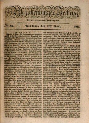Aschaffenburger Zeitung Montag 12. März 1832
