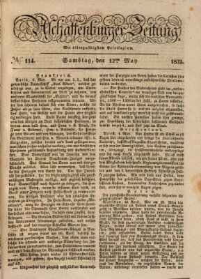 Aschaffenburger Zeitung Samstag 12. Mai 1832