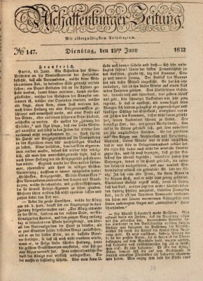 Aschaffenburger Zeitung Dienstag 19. Juni 1832
