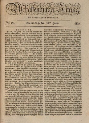 Aschaffenburger Zeitung Samstag 23. Juni 1832