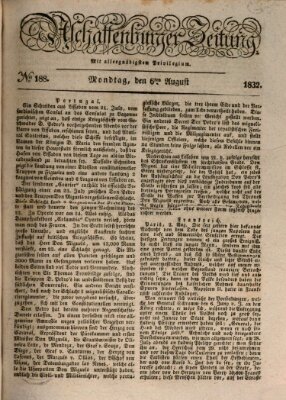 Aschaffenburger Zeitung Montag 6. August 1832