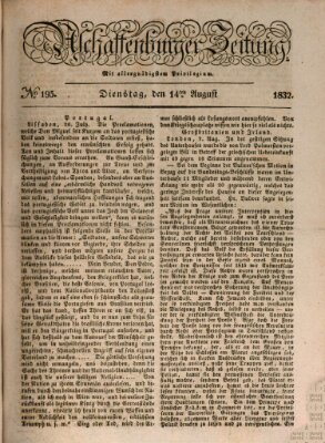 Aschaffenburger Zeitung Dienstag 14. August 1832