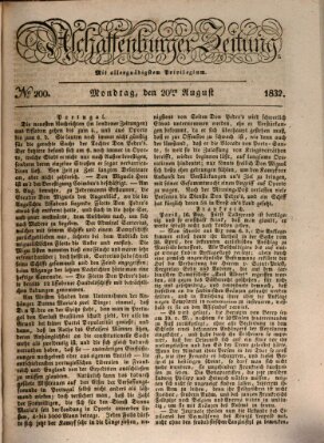 Aschaffenburger Zeitung Montag 20. August 1832