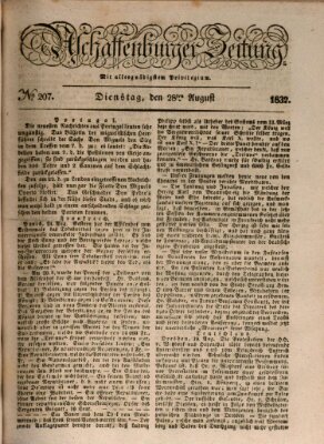 Aschaffenburger Zeitung Dienstag 28. August 1832