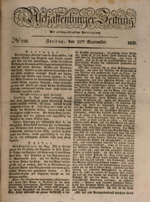 Aschaffenburger Zeitung Freitag 21. September 1832