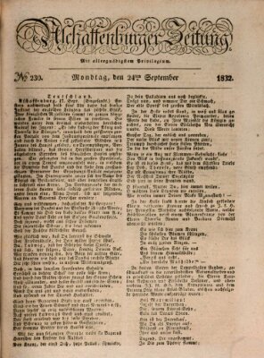 Aschaffenburger Zeitung Montag 24. September 1832