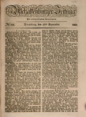 Aschaffenburger Zeitung Dienstag 25. September 1832