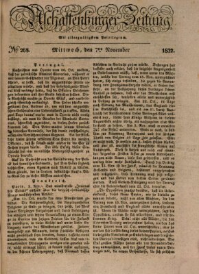 Aschaffenburger Zeitung Mittwoch 7. November 1832