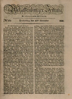 Aschaffenburger Zeitung Dienstag 20. November 1832