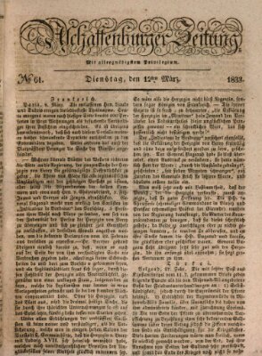 Aschaffenburger Zeitung Dienstag 12. März 1833