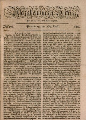 Aschaffenburger Zeitung Samstag 27. April 1833