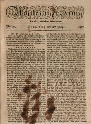 Aschaffenburger Zeitung Donnerstag 6. Juni 1833