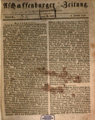 Aschaffenburger Zeitung Mittwoch 1. Januar 1834