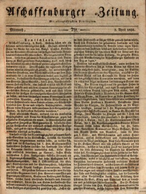 Aschaffenburger Zeitung Mittwoch 2. April 1834