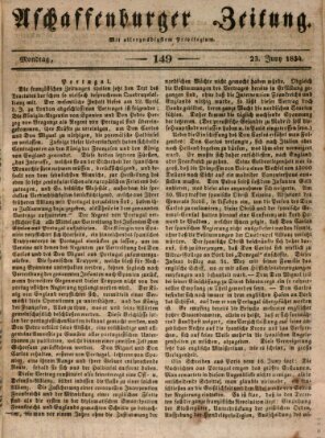 Aschaffenburger Zeitung Montag 23. Juni 1834