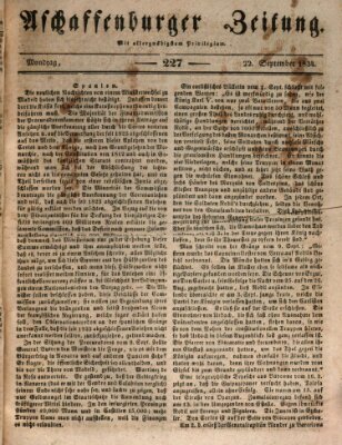 Aschaffenburger Zeitung Montag 22. September 1834