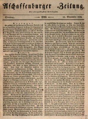 Aschaffenburger Zeitung Dienstag 23. September 1834
