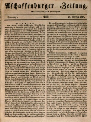 Aschaffenburger Zeitung Dienstag 21. Oktober 1834