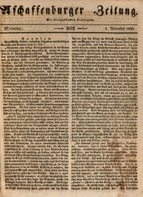 Aschaffenburger Zeitung Samstag 1. November 1834