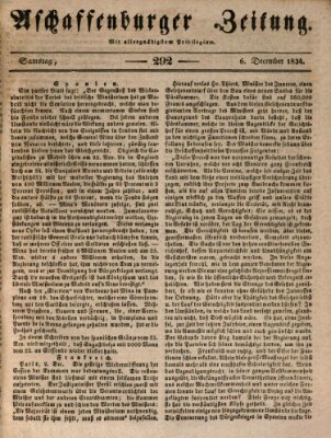 Aschaffenburger Zeitung Samstag 6. Dezember 1834
