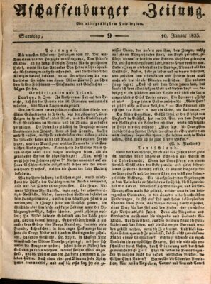 Aschaffenburger Zeitung Samstag 10. Januar 1835