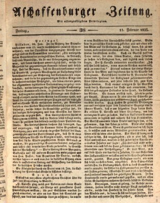Aschaffenburger Zeitung Freitag 13. Februar 1835