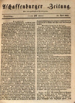 Aschaffenburger Zeitung Donnerstag 23. April 1835