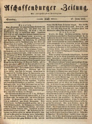 Aschaffenburger Zeitung Samstag 27. Juni 1835