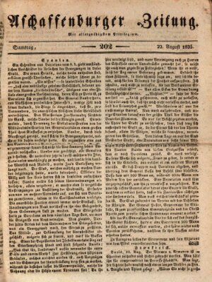 Aschaffenburger Zeitung Samstag 22. August 1835