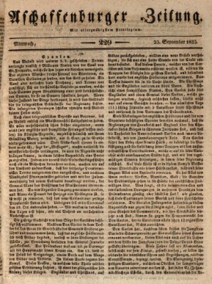 Aschaffenburger Zeitung Mittwoch 23. September 1835