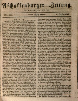 Aschaffenburger Zeitung Dienstag 6. Oktober 1835